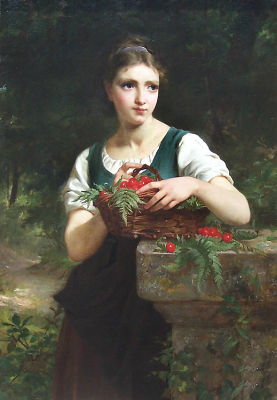 Girl with Basket of Cherries