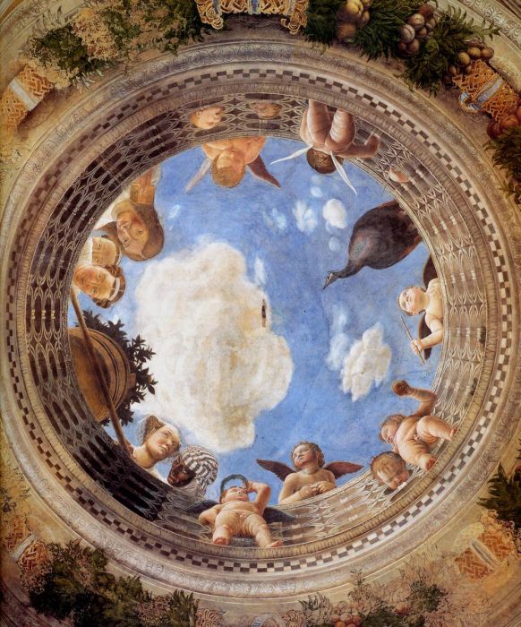 Mantegna soffitto con angeli