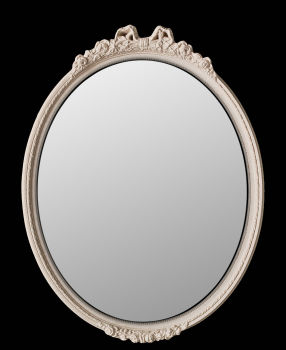 Oval shabby mirror