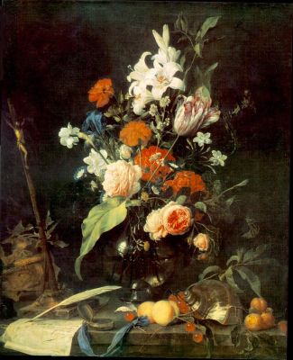 Flower Still-life with Crucifix