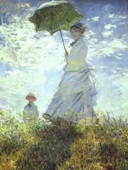 La passeggiata, donna con parasole