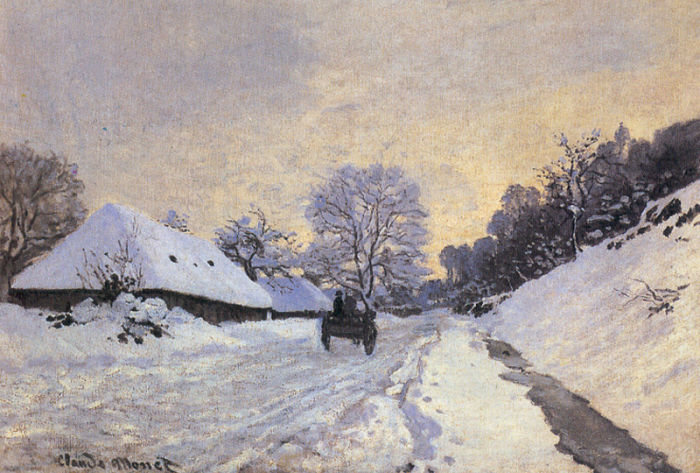 The Cart, Alley under the Snow at Honfleur