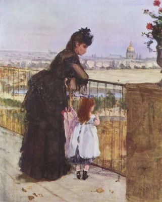 Femme et enfant au balcon